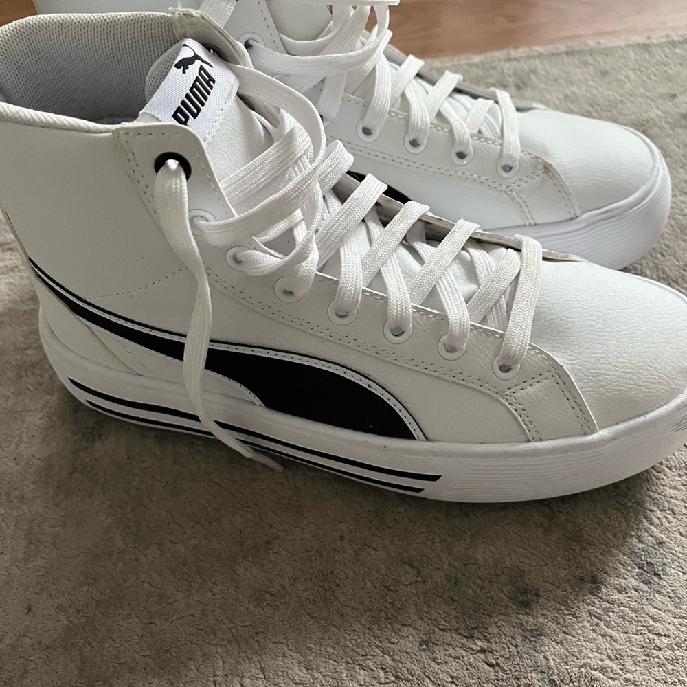 Puma White High-Top Sneakers